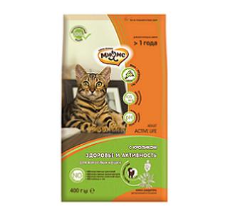 Мнямс Сухой корм ACTIVE LIFE с кроликом для взрослых кошек
(старше 1 года) Здоровье и активность, 400г