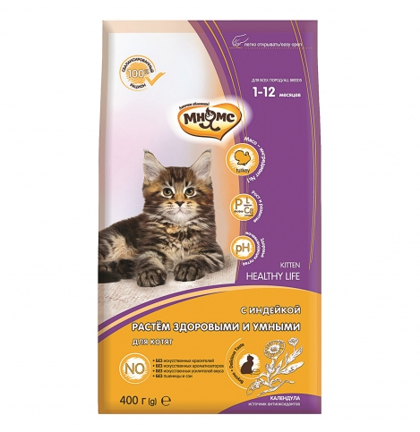 Мнямс Kitten Сухой корм для котят с индейкой 400 г