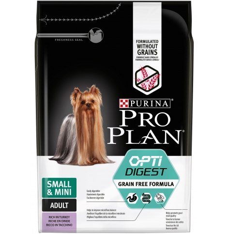 Pro Plan OPTIDIGEST SMALL&MINI GRAIN FREE (Сухой корм для взрослых собак мелких и карликовых пород с чувствительным пищеварением) с высоким содержанием индейки, 700 гр