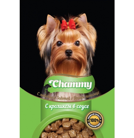 Chammy Пауч для собак с кроликом в соусе, 85г.