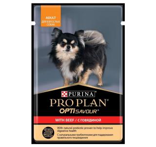 Pro Plan OPTISAVOUR ADULT Влажный корм (для взрослых собак мелких и карликовых пород) с говядиной, 100 гр
