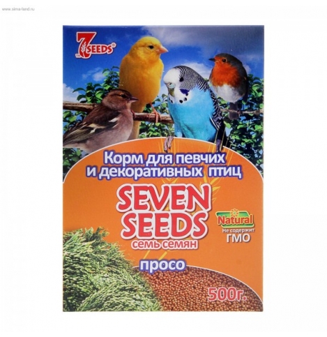 Seven Seeds Корм для певчих и декоративных птиц просо, 500 гр