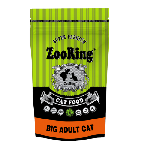 ZooRing Корм для взрослых кошек крупных пород  BIG ADULT CAT, 1,5 кг