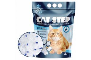 CAT STEP Arctic Blue, впитывающий силикагелевый наполнитель для кошачьего туалета - 3 л