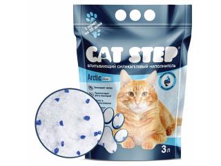 CAT STEP Arctic Blue, впитывающий силикагелевый наполнитель для кошачьего туалета - 3 л