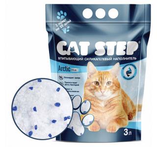 CAT STEP Arctic Blue, впитывающий силикагелевый наполнитель для кошачьего туалета - 3 л