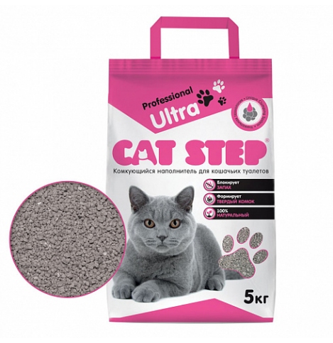 CAT STEP Professional Ultra, комкующийся наполнитель для кошачьего туалета - 5 л