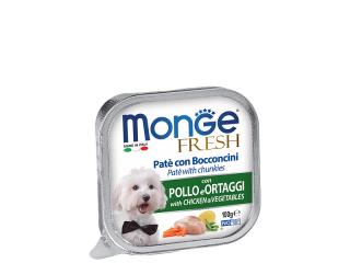 Monge Fresh PATE e BOCCONCINI con POLLO e ORTAGGI (Паштет для собак из курицы с овощами), 100 г