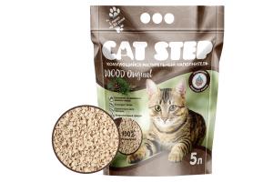 CAT STEP Wood Original, комкующийся растительный наполнитель для кошачьего туалета - 5 л