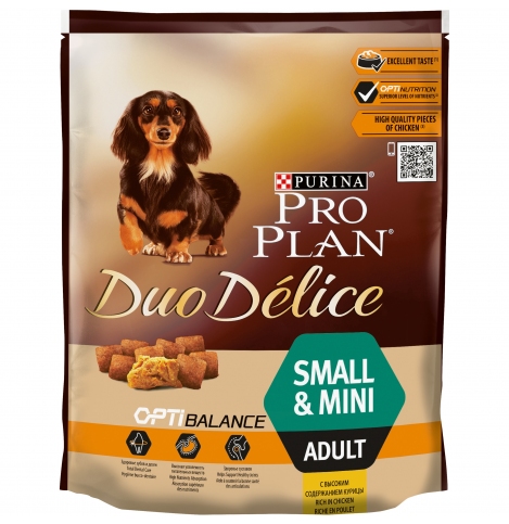 Pro Plan DUO DELICE SMALL&MINI (Сухой корм для взрослых собак мелких и карликовых пород) с высоким содержанием курицы, 700 гр