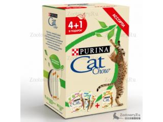 CAT CHOW  Влажный корм для взрослых кошек ассорти 5*85г