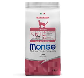 Monge Cat Monoprotein Sterilised Beef корм для стерилизованных кошек с говядиной 1,5 кг