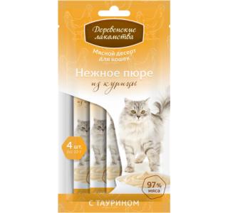 Деревенские лакомства Для кошек, Нежное пюре из курицы, 10 г.
