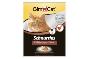 GimCat Schnurries, витамины для кошек, лакомые сердечки с курицей и таурином, 1 шт.