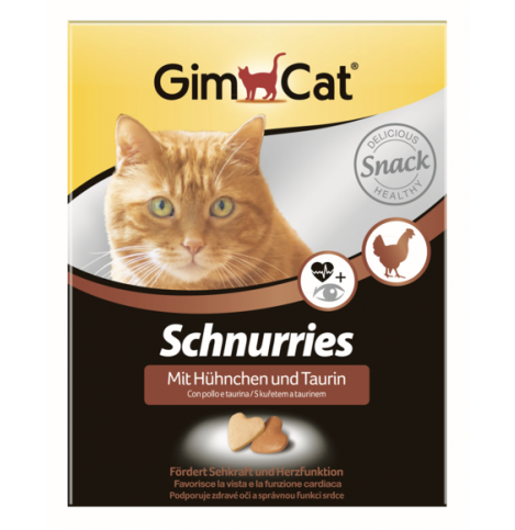 GimCat Schnurries, витамины для кошек, лакомые сердечки с курицей и таурином, 1 шт.