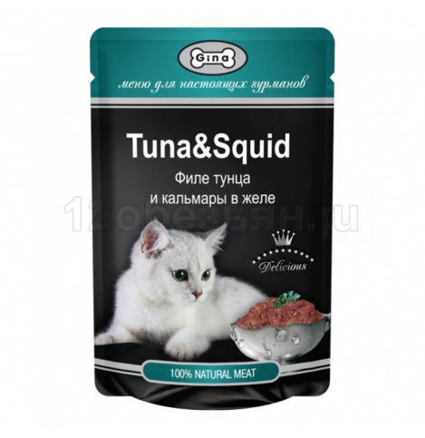 GINA Паучи для кошек Тунец/Кальмар