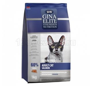 GINA Elite GF Cat Salmon беззерновой корм для кошек с Лососем, 400 гр