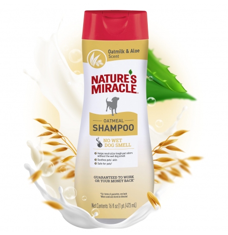 Nature's Miracle Шампунь Oatmeal Odor Control Shampoo с овсяным молочком для собак, 473мл