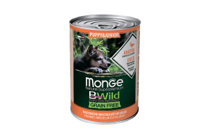 Monge BWild GRAIN FREE Puppy&Junior Anatra (Консервы для щенков) из утки с тыквой и кабачками, 400 гр