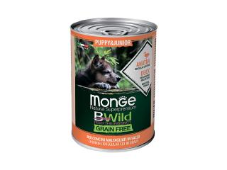 Monge BWild GRAIN FREE Puppy&Junior Anatra (Консервы для щенков) из утки с тыквой и кабачками, 400 гр