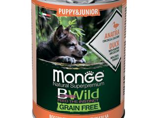 Monge BWild GRAIN FREE Puppy&Junior Anatra (Консервы для щенков) из утки с тыквой и кабачками, 400 гр