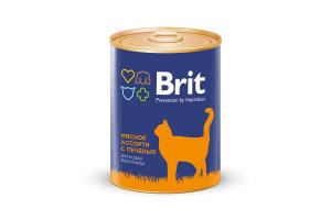 Brit Premium консервы для кошек, мясное ассорти с печенью, 340г