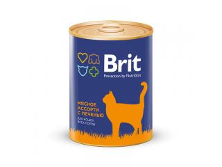 Brit Premium консервы для кошек, мясное ассорти с печенью, 340г