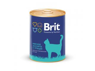 Brit Premium консервы для кошек, мясное ассорти с птицей, 340г