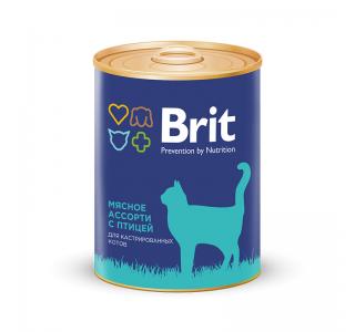 Brit Premium консервы для кошек, мясное ассорти с птицей, 340г