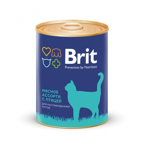 Brit Premium консервы для кошек, мясное ассорти с птицей, 340г