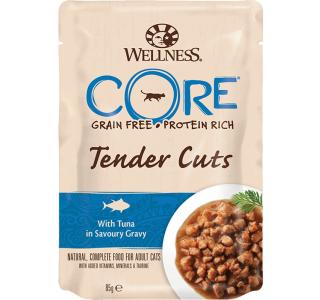 CORE TENDER CUTS паучи из тунца в виде нарезки в соусе для кошек, 85г