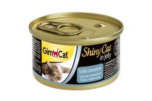 GimCat ShinyCat консервы для кошек из тунца с креветками 70г