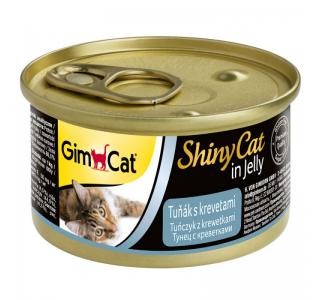 GimCat ShinyCat консервы для кошек из тунца с креветками 70г