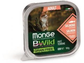 Monge Cat BWild GRAIN FREE Влажный корм для кошек беззерновой, из лосося с овощами, 100 г