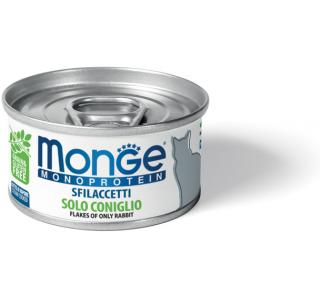Monge Cat Monoprotein Консервы для кошек мясные хлопья из кролика, 80 г