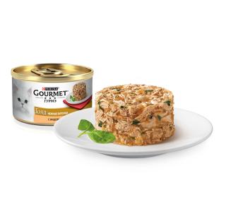 Gourmet Консервы для кошек Гурмэ Голд Нежные биточки с индейкой и шпинатом, 85г