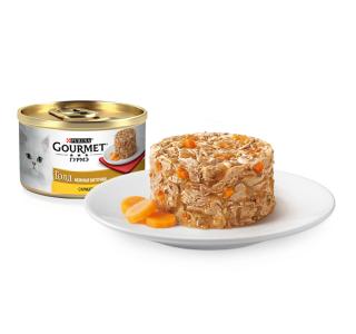 Gourmet Консервы для кошек Гурмэ Голд Нежные биточки с курицей и морковью, 85г