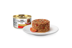 Gourmet Консервы для кошек Гурмэ Голд Нежные биточки с говядиной и томатом, 85г