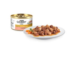 Gourmet Консервы для кошек  Гурмэ Голд Кусочки в соусе с лососем и цыпленком, 85г