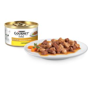 Gourmet Консервы для кошек Гурмэ Голд Кусочки в соусе с курицей и печенью, 85г