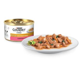 Gourmet Консервы для кошек Гурмэ Голд Кусочки в соусе с форелью и овощами, 85г