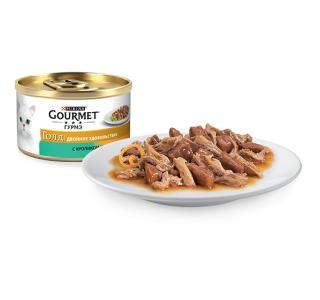 Gourmet Консервы для кошек Гурмэ Голд Двойное удовольствие с кроликом и печенью, 85г
