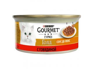 Gourmet соус де-люкс консервы для кошек говядина, 85г