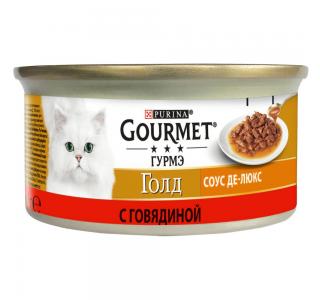 Gourmet соус де-люкс консервы для кошек говядина, 85г