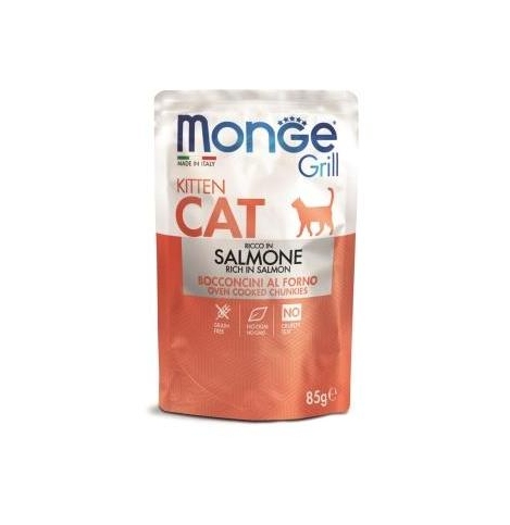 Monge Cat Grill Влажный корм для котят с норвежским лососем, пауч 85 г