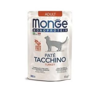 Monge Cat Monoprotein Влажный корм для взрослых кошек из индейки, пауч 85 г
