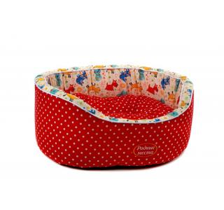 РОДНЫЕ МЕСТА Лежак «Красный горошек с собачками» (43×38х15)