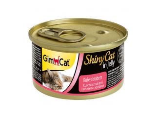 GimCat ShinyCat консервы для кошек из курицы с крабом 70 г