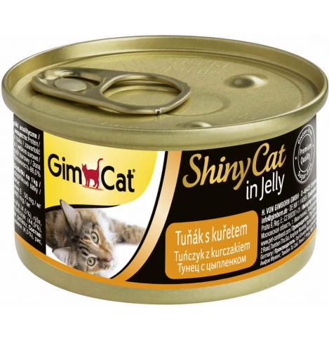 GIMCAT SHINYCAT консервы для кошек из тунца с цыпленком, 70 г