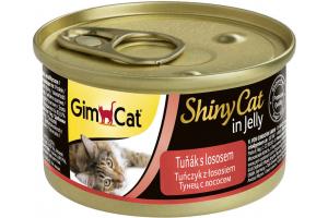 GIMCAT SHINYCAT консервы для кошек из тунца с лососем в желе, 70г